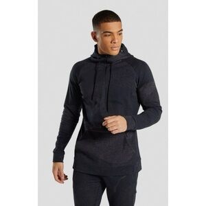 Gymshark Ultra Jacquard Pullover Charcoal men's hoodie half zip Small athleisure